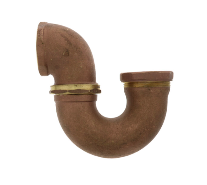 SJ NUT, LESS CLEANOUT LA PATTERN TRAP ROUGH BRASS