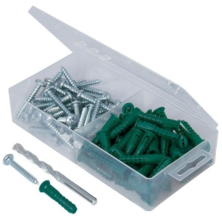 Plastic Ribbed Anchor Kit - 100/Pcs