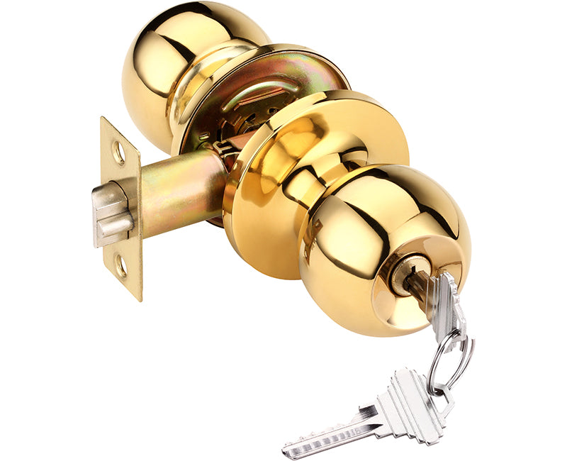 Builder's Grade Ball Style Lockset Entry Adj. Backset Boxed - US3