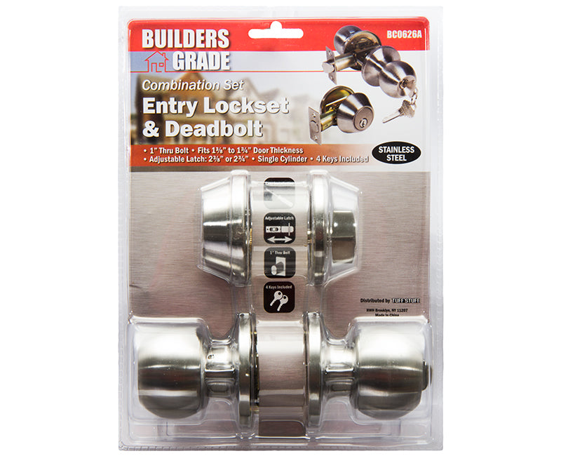 Builder's Grade Tulip Style Lockset Combo Carded - US3