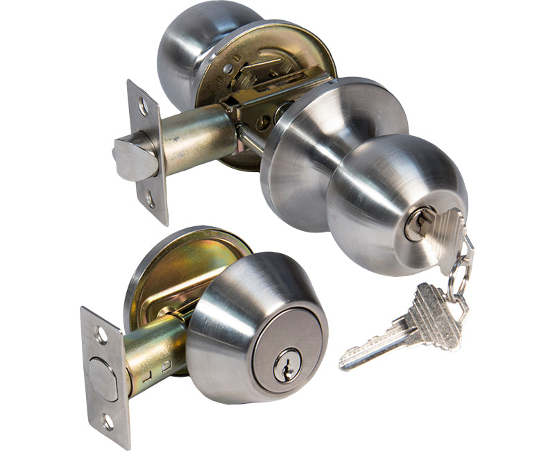 Builder's Grade Ball Style Lockset KA3 Combo Boxed - US3