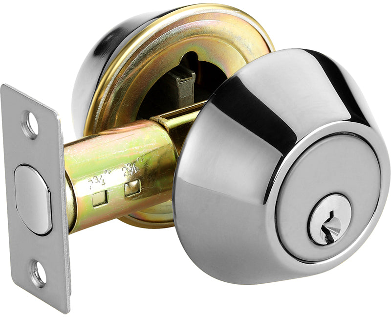 Builder's Grade Deadbolt Double Cylinder Adj. Backset Carded - US3