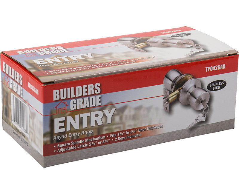 Builder's Grade Tulip Style Lockset Entry Adj. Backset Boxed - US3