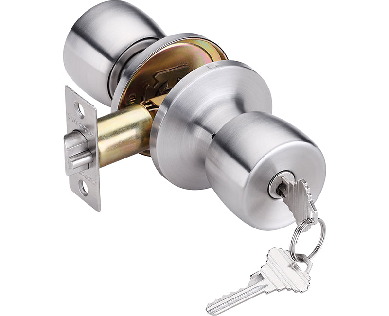 Builder's Grade Tulip Style Lockset Entry Adj. Backset Carded - US3