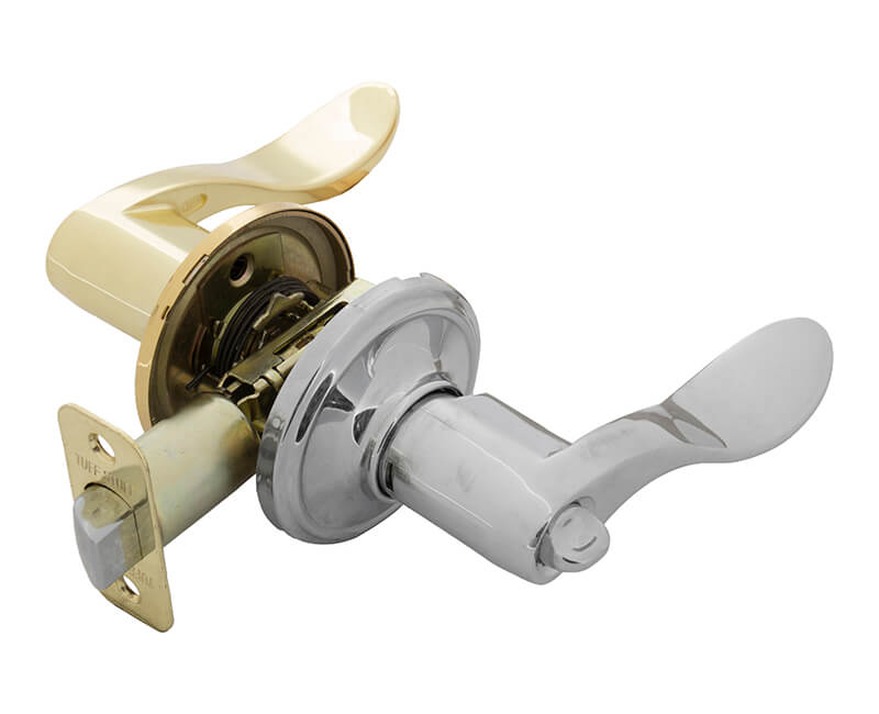 Waver Lever Bathroom Lockset - US3/26D Left Hand